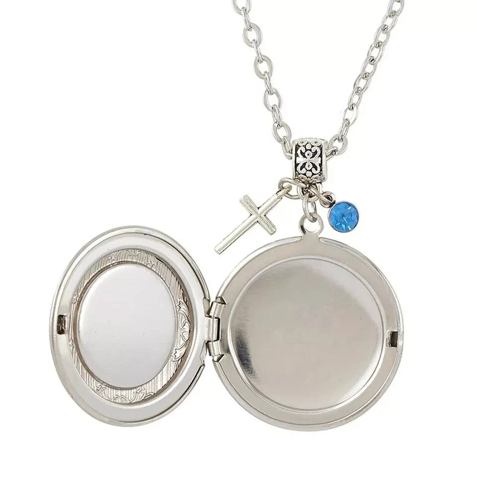 Magnificat Miraculous Medal Locket - Zinc Alloy/Crystal Catholic Jewelry