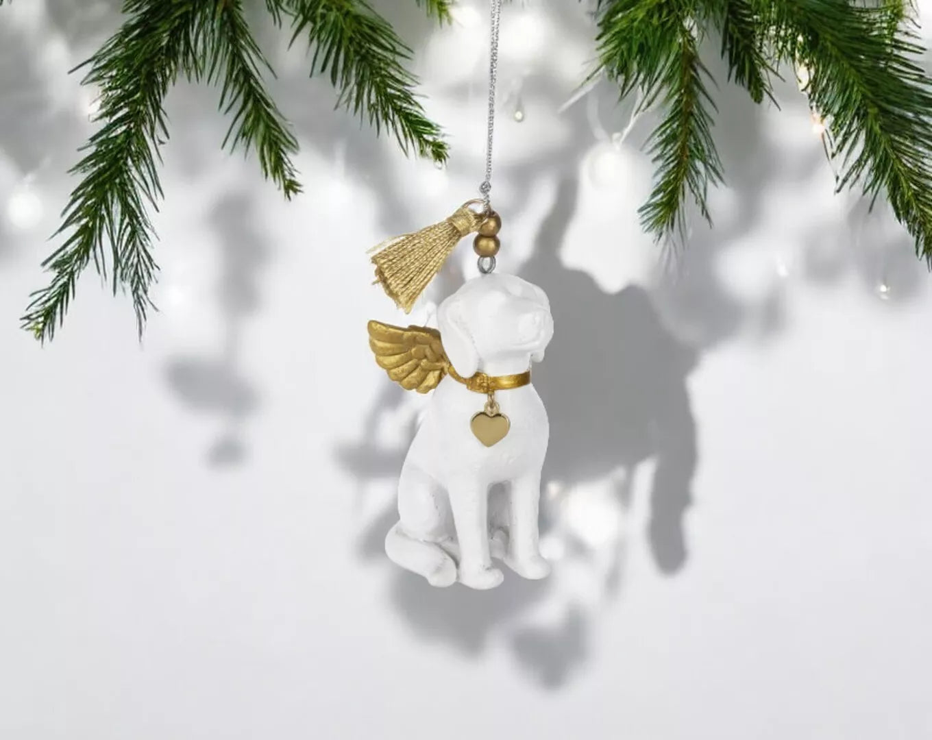 Dog Angel Ornament Figurine Christmas Tree Decor, Pet Memorial Sympathy Gift