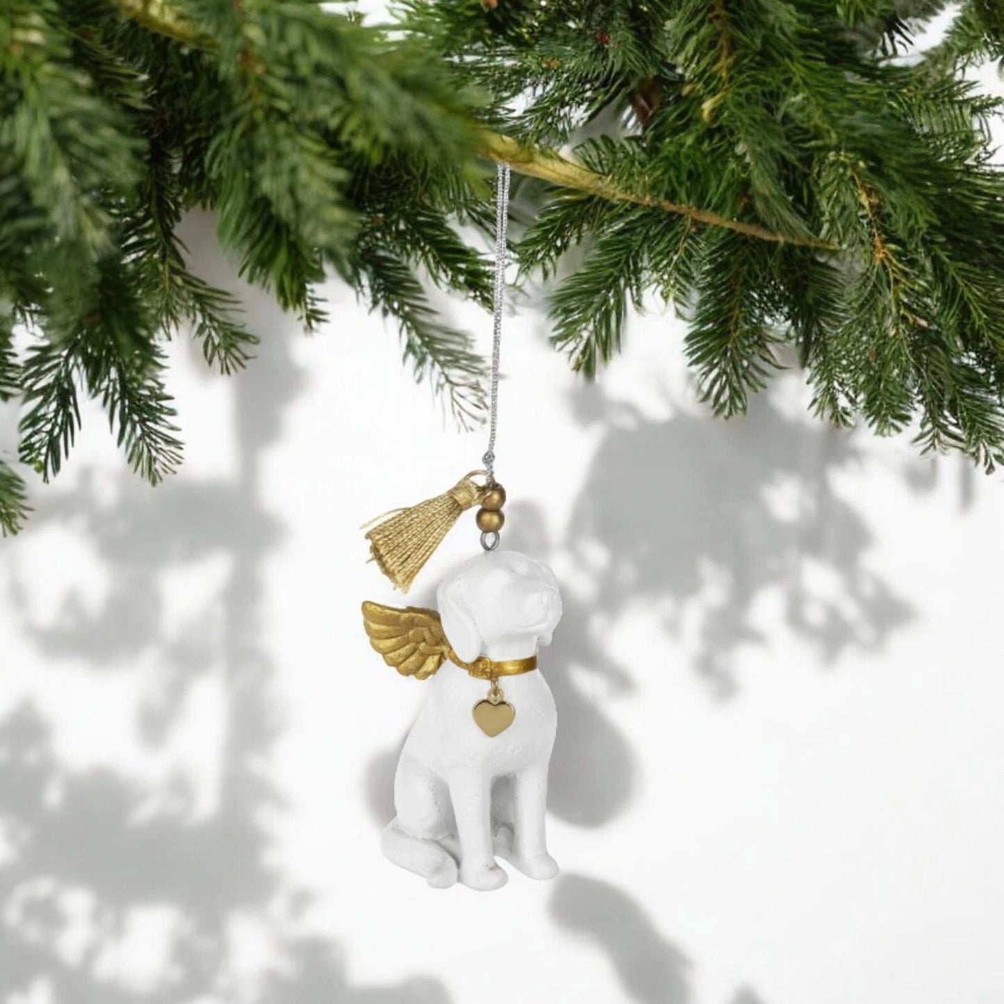 Dog Angel Ornament Figurine Christmas Tree Decor, Pet Memorial Sympathy Gift