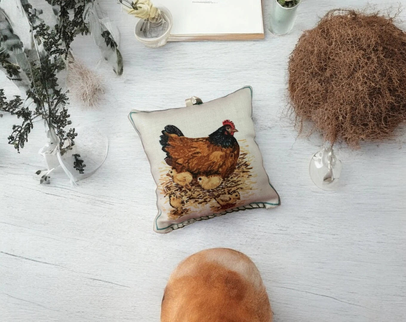 Balsam Fir Filled Hen and Chicks Pomander 3ā³ X 3ā³