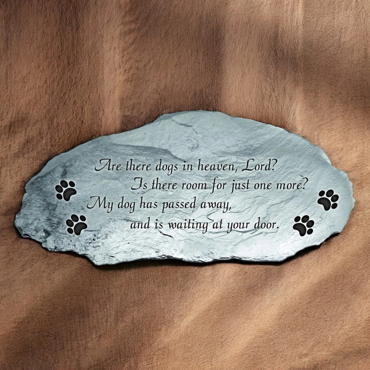 Are There Dogs in Heaven Garden Stone, Pet Grave Marker, Dog Remembrance Gift