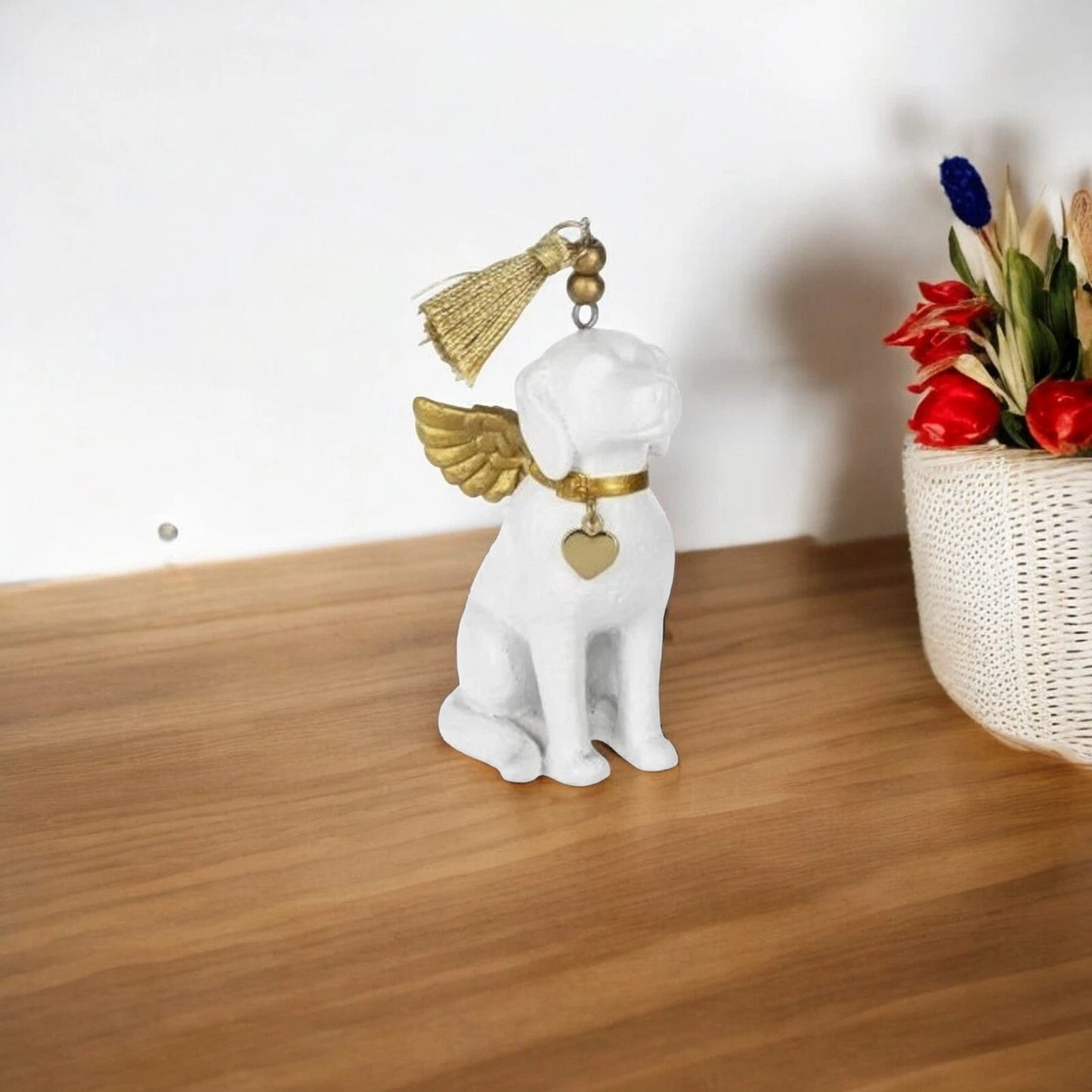 Dog Angel Ornament Figurine Christmas Tree Decor, Pet Memorial Sympathy Gift