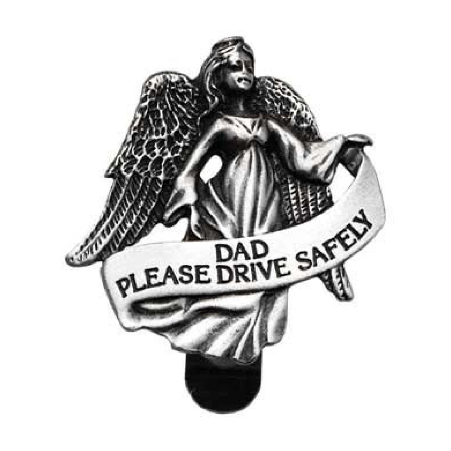 Pewter Angel Father Visor Clip For Your Car, Truck - DAD, Please Drive Safely