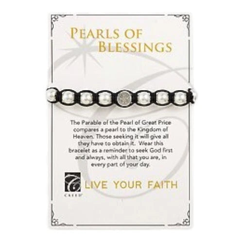 Pearls of Blessings Bracelet with Black Cord - Catholic Jewelry