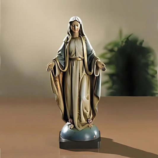 Our Lady of Grace Virgin Mary Statue – 8" Resin Catholic Figurine