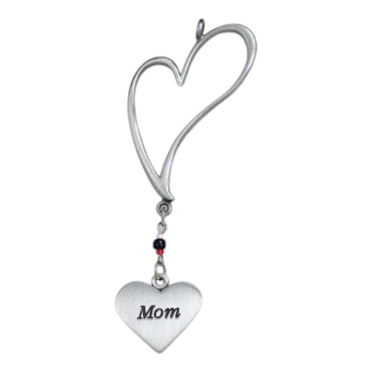 MOM HEART NEVER DRIVE FASTER CAR CHARM W/BEADS 8" BALL CHAIN - Car Mirror Charm