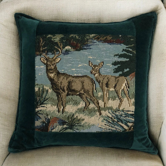 Pair of Deer Balsam Filled Pillows 9" X 9" – Rustic Decor