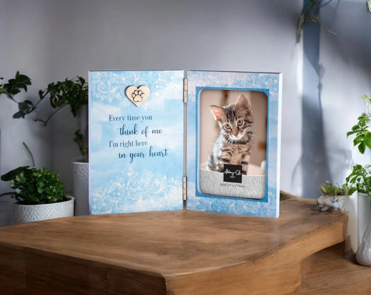 Rainbow Bridge Pet Memorial Photo Frame for Cats, Bereavement Sympathy Gift