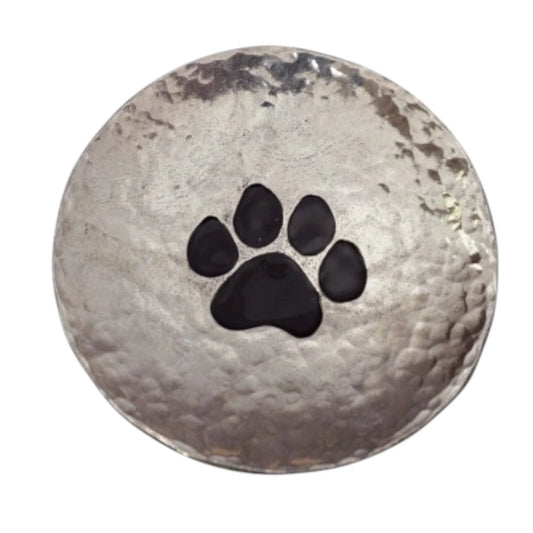 Paw Print Pet Trinket Dish | 2.5" Bright Metal for Jewelry, Keys & Keepsakes