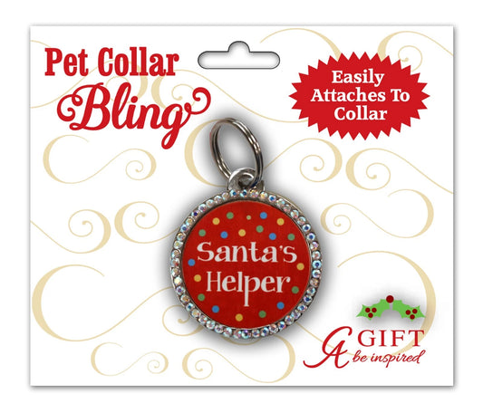 Christmas Pet Collar Bling - Santa’s Helper Holiday Cat Dog Accessory