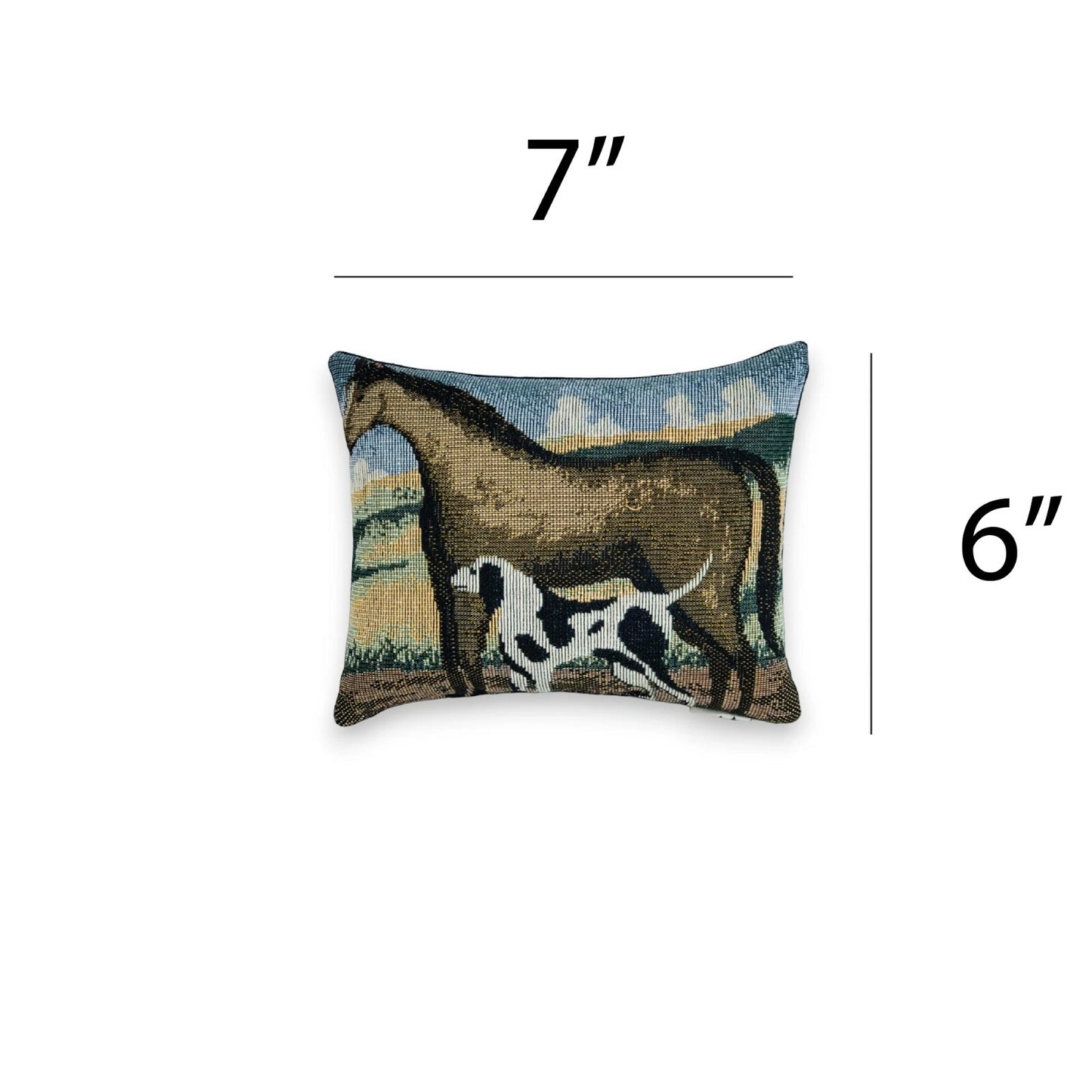 Horse and Dog Balsam Fir Filled Pillow 7x6” Maine Made