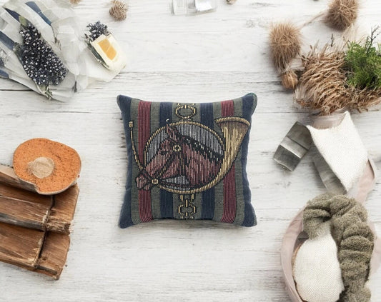 Balsam Fir Filled Horse and Horn Pillow 5x5" Maine Made