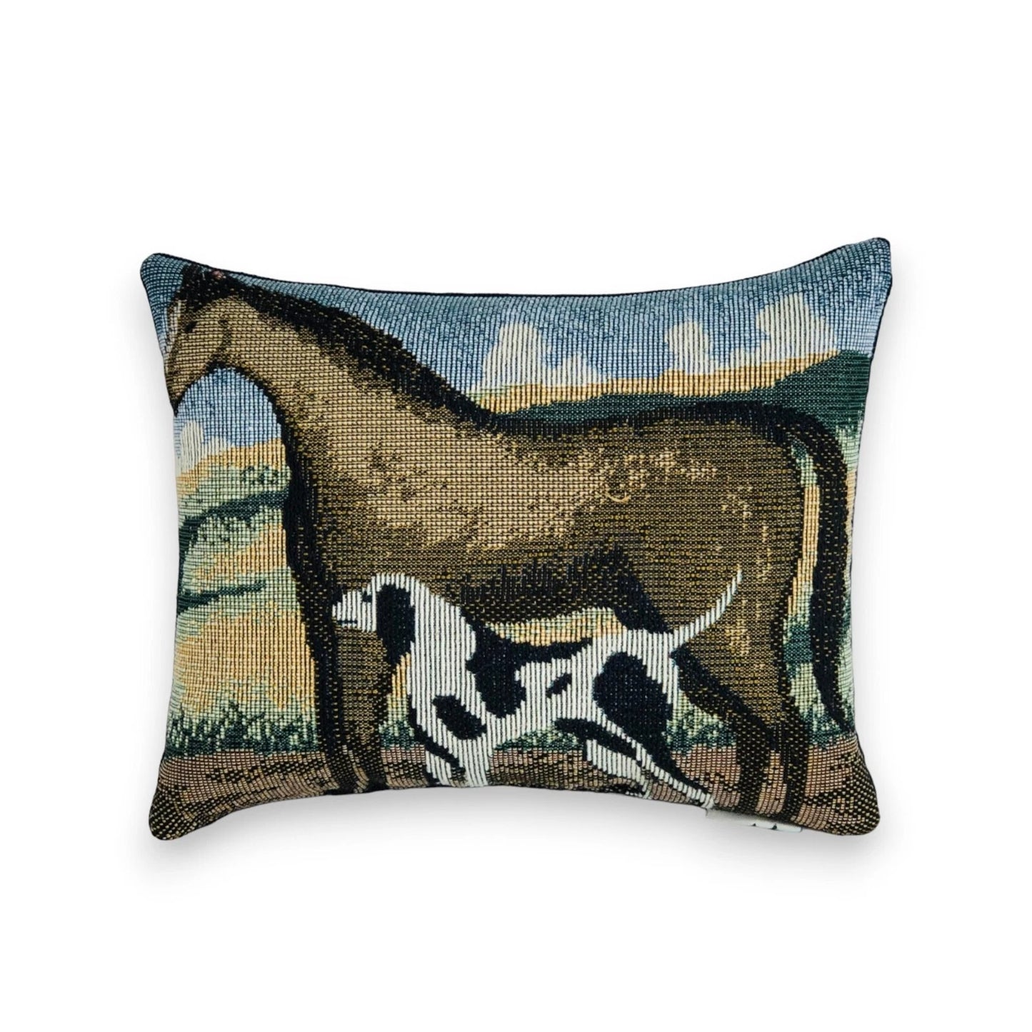 Horse and Dog Balsam Fir Filled Pillow 7x6” Maine Made