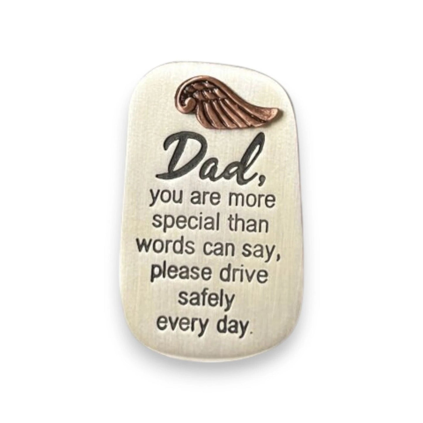 Dad, Please Drive Safely Guardian Angel Wing Car Visor Clip Gift for Father