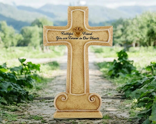 Faithful Friend Memorial Cross, You Are Forever In Our Hearts, Pet Grave Marker