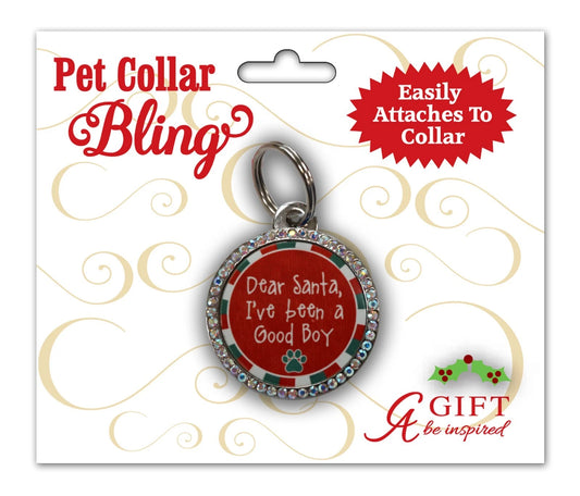 Christmas Pet Collar Bling 'Dear Santa, I’ve Been a Good Boy' Holiday Accessory