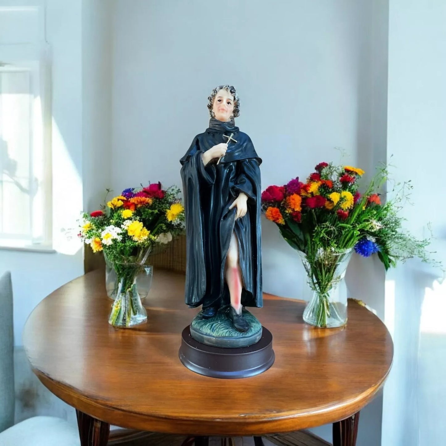 St. Peregrine Statue – 8.5” High, Patron Saint of Cancer & Healing, Home Décor