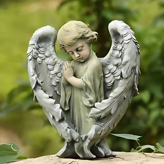 Baby Angel with Wings Memorial Figurine - Resin Statue for Remembrance & Decor