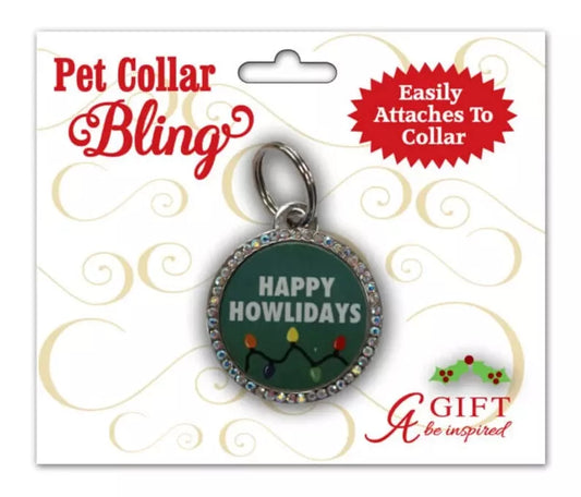 Christmas Pet Collar Bling - 'Happy Howlidays' Holiday Dog Cat Accessory