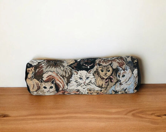 Balsam Fir Filled Cat Faces Tapestry Neck Roll 3″ x 10″