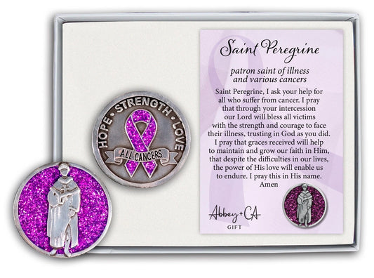 Saint Peregrine, Patron Saint of Cancer Pocket Token