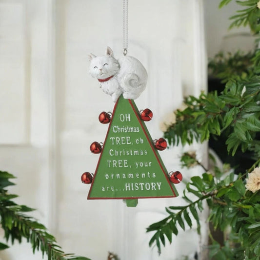 Oh Christmas Tree Cat Ornament, Window Hanging, Pet Lovers