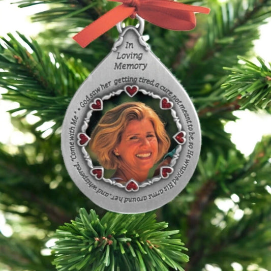 In Loving Memory Frame Christmas Ornament for Woman Memorial Photo Keepsake Gift