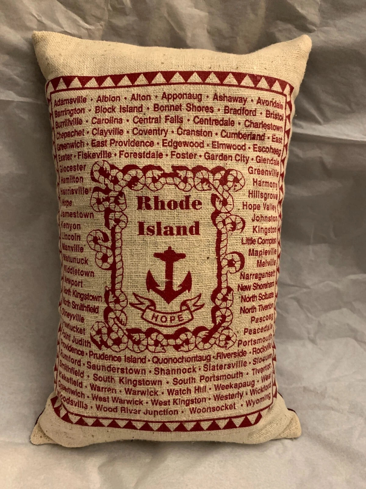 Rhode Island Balsam Fir Pillow 6"x10" – Anchor & Towns Design, Handmade Coastal Scented Decor