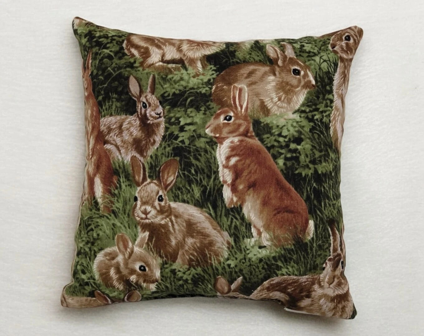Balsam Fir Filled Bunnies Square Pillow 7x7″