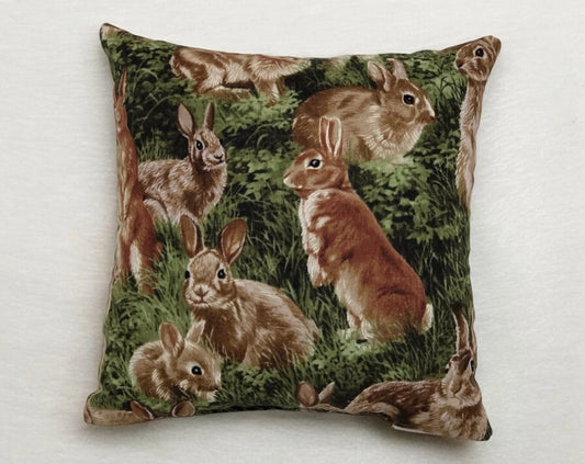 Balsam Fir Filled Bunnies Square Pillow 7x7″
