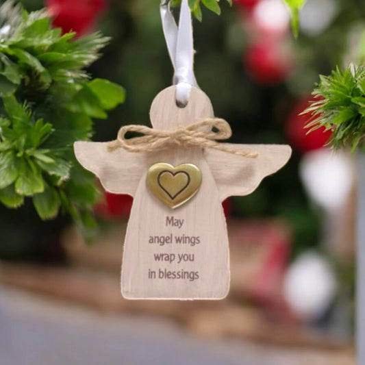 Angels Among Us Heart Ornament - Memorial Keepsake Gift, Angel Ornament Decor