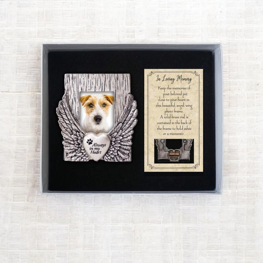 Always In My Heart Angel Wings Pet Memorial Photo Frame, Pet Picture Frame