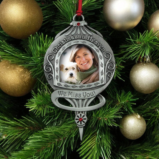 We Miss You Christmas In Heaven Pet Memorial Photo Ornament - Remembrance Gift