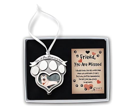 Dog Paw Print Ornament, Pet Christmas Decor, Dog Keepsake Puppy Memorial Gift