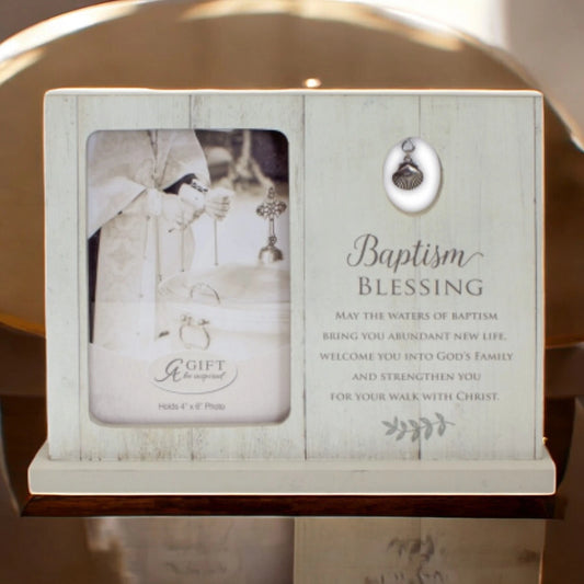 Baptism Blessing Standing Picture Frame | Baby Christening Gift | Religious Keep