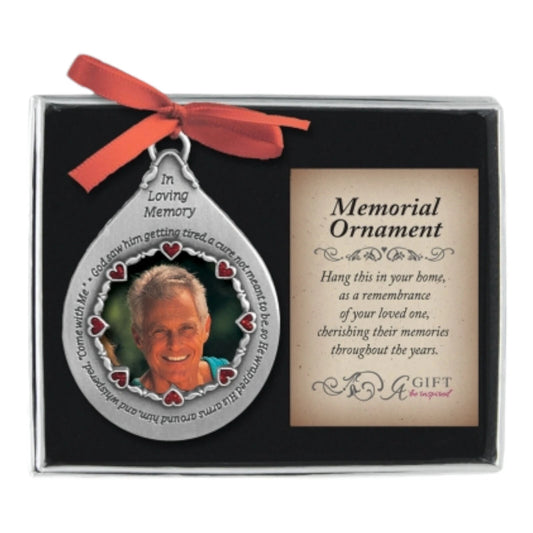 In Loving Memory Christmas Ornament Frame for Man | Memorial Keepsake Gift