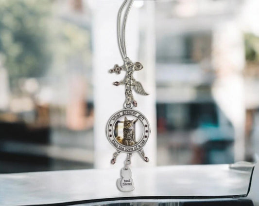 What Greater Gift Than The Love of A Cat Photo Car Rearview Mirror Hanging Charm