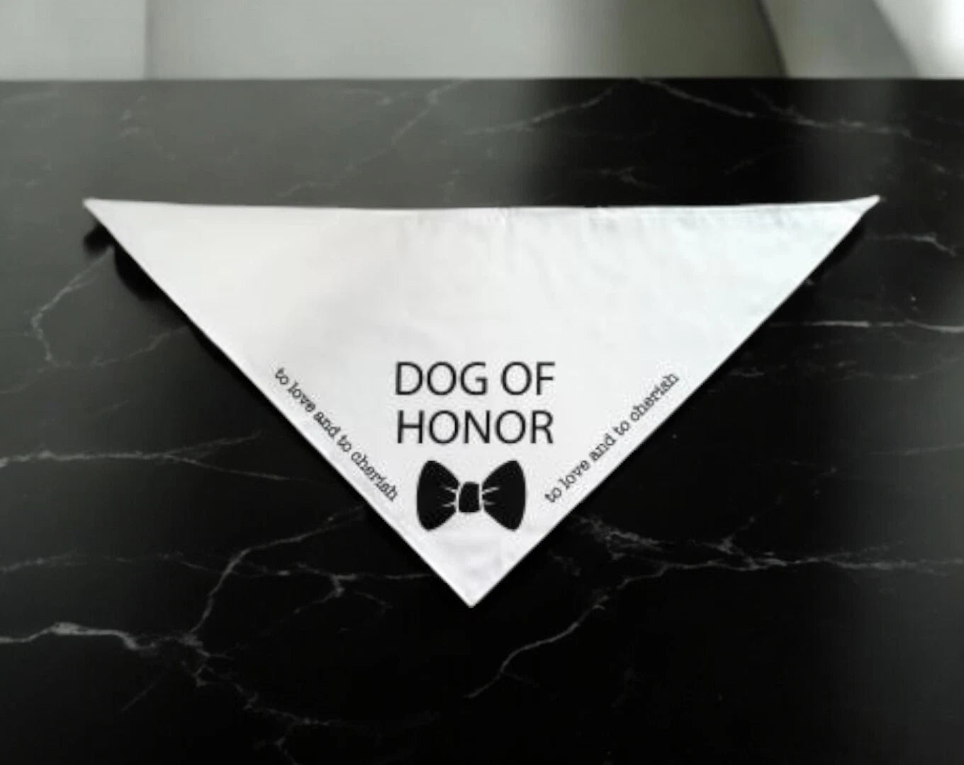 Dog of Honor Wedding Bandana – 100% Polyester, Sublimated, 29"x14", Pet Accessory
