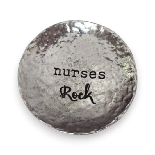 Nurses Rock Trinket Dish – Metal Jewelry Holder for Nurse Gifts & Keepsakes