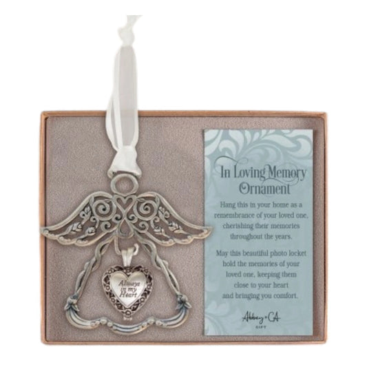 Angel Ornament with 'Always in My Heart' & Ashes Locket | Memorial Keepsake Gift