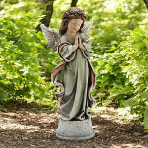 Little Girl Praying Angel Figurine - Memorial Resin Statue for Garden Decor
