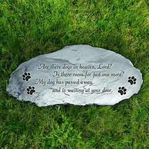 Are There Dogs in Heaven Garden Stone, Pet Grave Marker, Dog Remembrance Gift