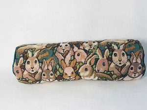 Balsam Fir Filled Bunny Faces Tapestry Neck Roll 3″ x 10″