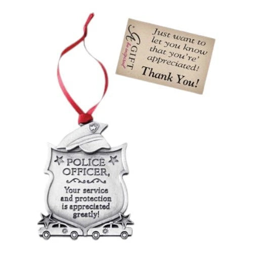 Police Officer Christmas Tree Holiday Ornament, Law Enforcement Gift for Cops