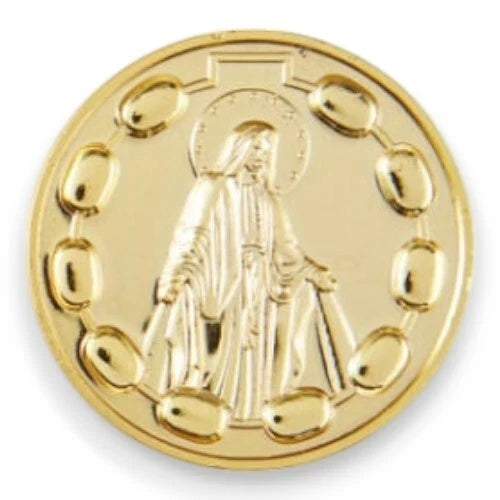 Our Lady of Grace Rosary Pocket Coin, Prayer Reminder, Catholic Devotional Gift
