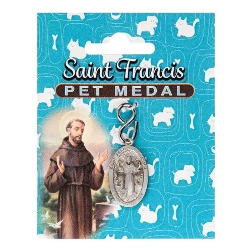 Saint St Francis Of Assisi Pet Medal Collar Tag Animal Protector Dog Lover Gift