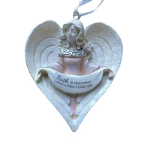 Faith Is Knowing Love Lives Forever – Angel Christmas Ornament, Heartfelt Gift