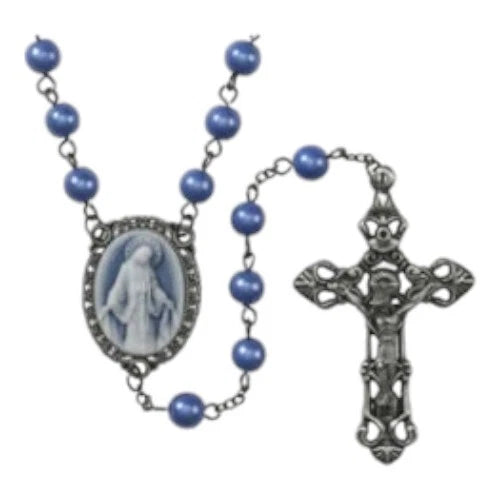 Our Lady of Grace Cameo Rosary Catholic Faith Rosary Prayer Beads Religious Gift