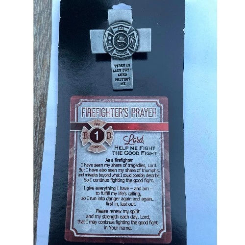 Firefighter Cross Visor Clip – Durable Metal Clip for Car or Truck, Firefighter