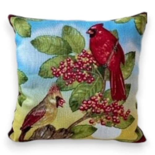 Spring Cardinal Balsam Fir Filled Scented Pillow 5x5″ Bird Lover Gift